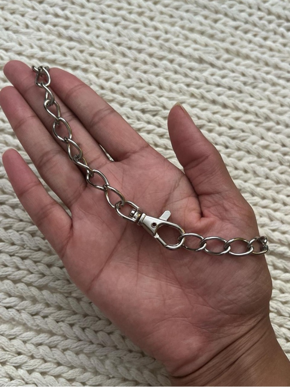 Silver Link Chain Necklace with Lobster Clasp